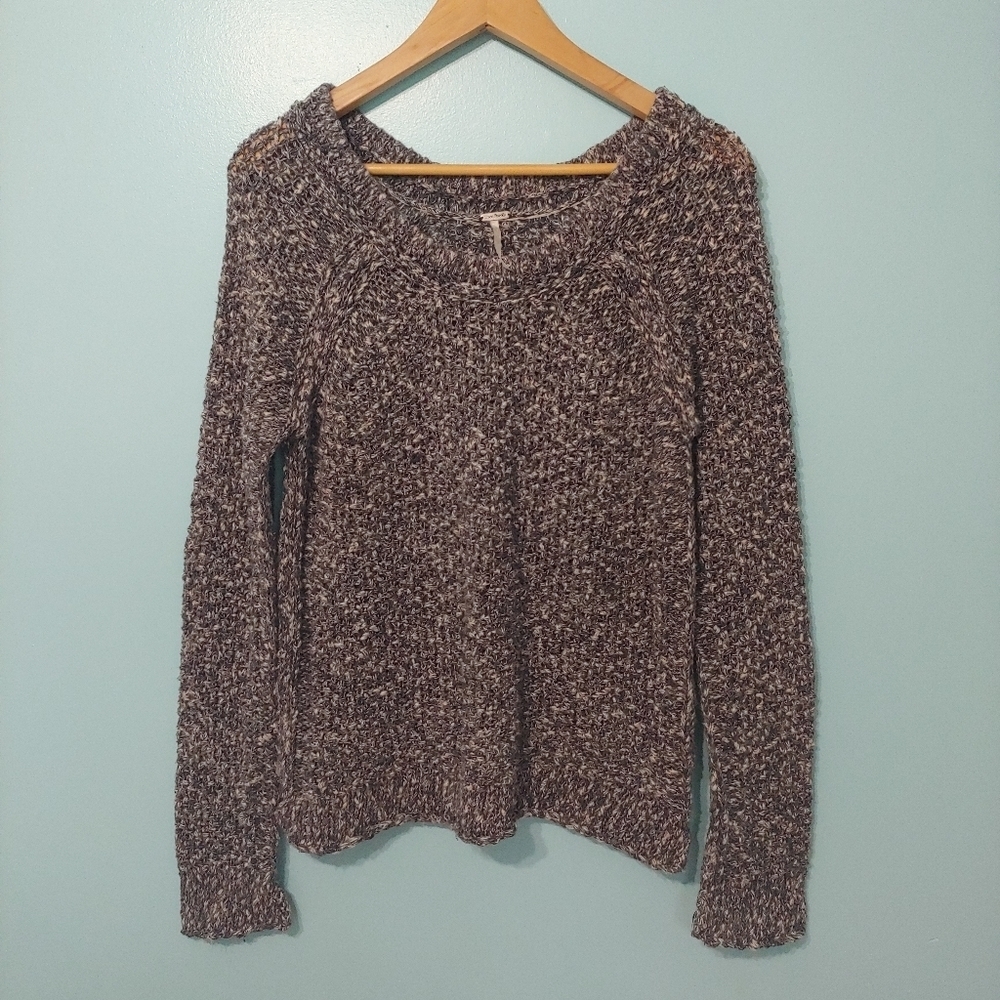 Free People Gray Marled Pullover Sweater Size M